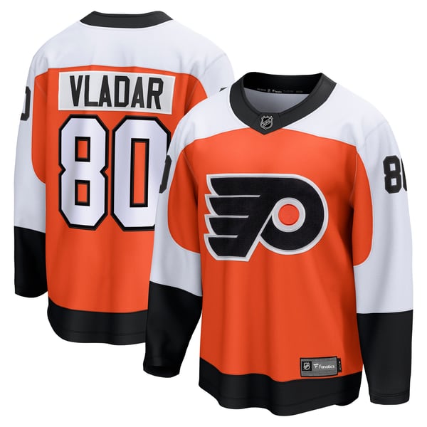 Men's Philadelphia Flyers Dan Vladar Fanatics Orange Home Breakaway Jersey - Image 2