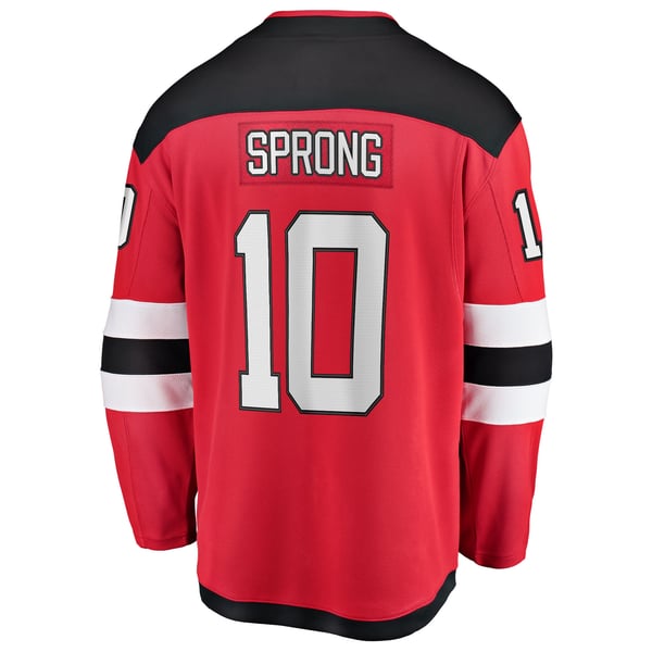 Men's New Jersey Devils Daniel Sprong Fanatics Red Home Breakaway Jersey - Image 4