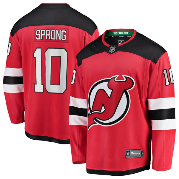 Men's New Jersey Devils Daniel Sprong Fanatics Red Home Breakaway Jersey - Image 1