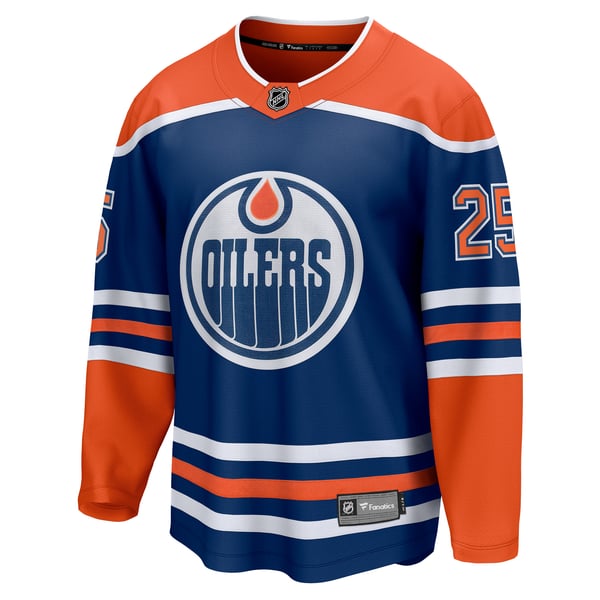 Men's Edmonton Oilers Darnell Nurse Fanatics Royal Home Breakaway Player Jersey - Image 3