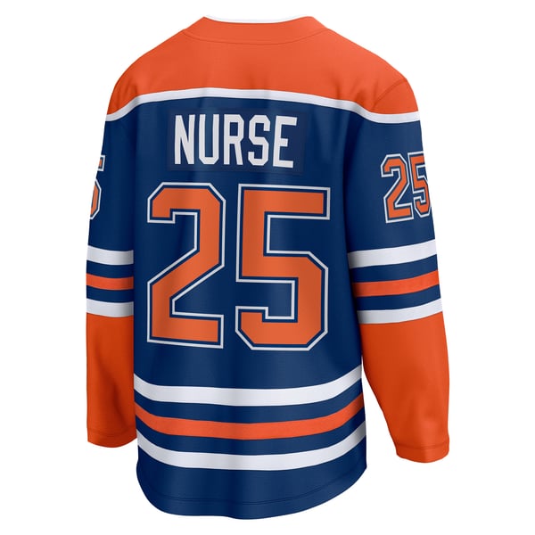 Men's Edmonton Oilers Darnell Nurse Fanatics Royal Home Breakaway Player Jersey - Image 4