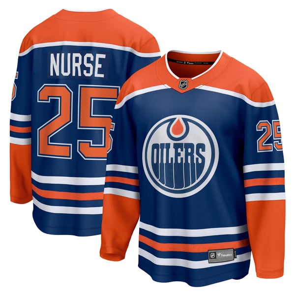 Men's Edmonton Oilers Darnell Nurse Fanatics Royal Home Breakaway Player Jersey - Image 1