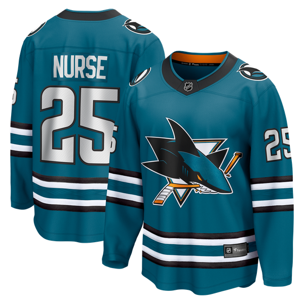Men's San Jose Sharks Darnell Nurse Fanatics Teal Home Breakaway Jersey - Image 1