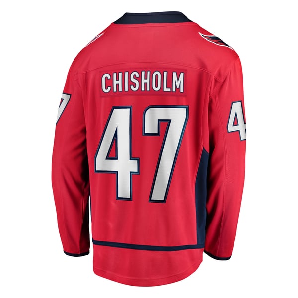 Men's Washington Capitals Declan Chisholm Fanatics Red Home Breakaway Jersey - Image 4