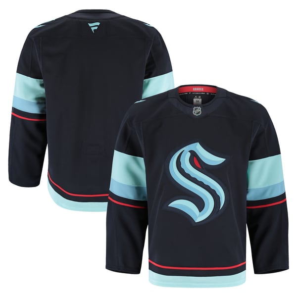 Men's Seattle Kraken Fanatics Deep Sea Blue Home Authentic Pro Jersey - Image 2