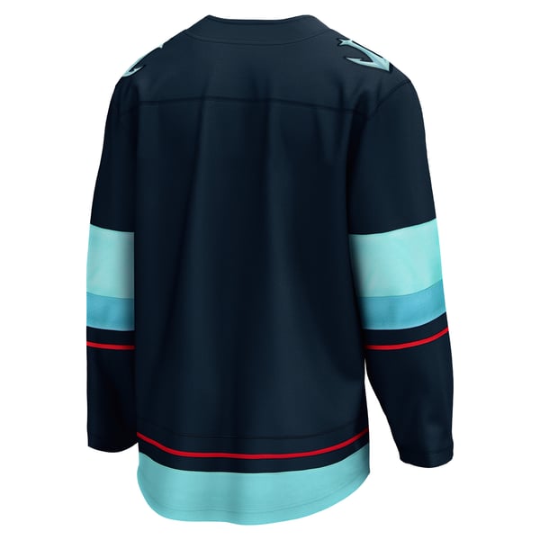 Men's Seattle Kraken Fanatics Deep Sea Blue Home Breakaway Jersey - Image 4