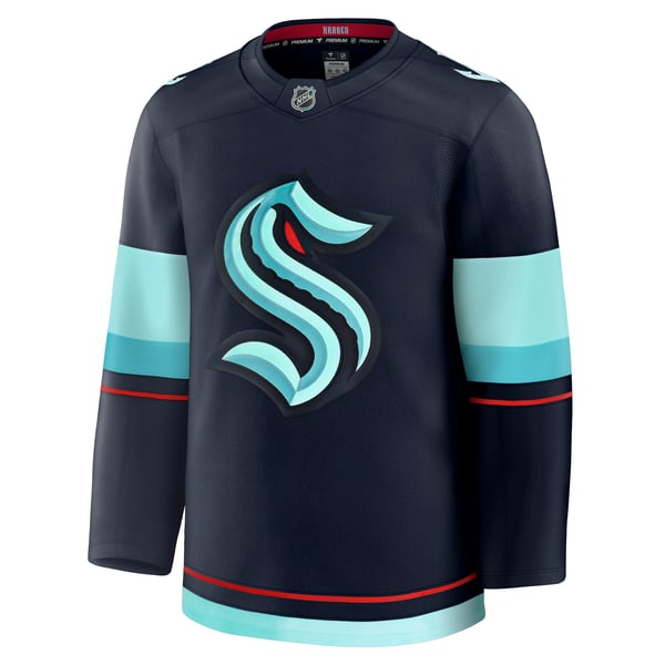 Men's Seattle Kraken Fanatics Deep Sea Blue Home Premium Jersey - Image 3