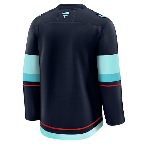 Men's Seattle Kraken Fanatics Deep Sea Blue Home Premium Jersey - Image 4