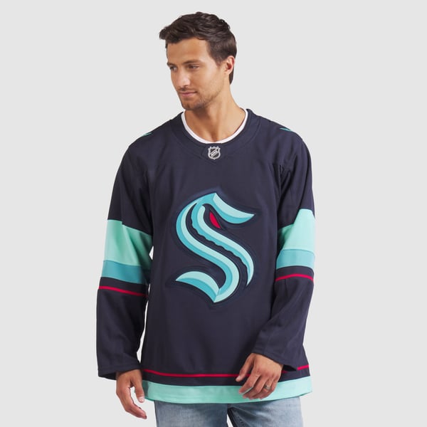 Men's Seattle Kraken Fanatics Deep Sea Blue Home Premium Jersey - Image 5