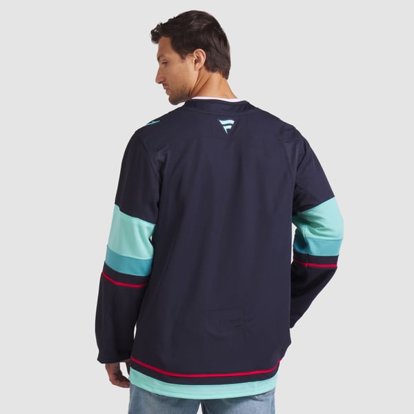 Men's Seattle Kraken Fanatics Deep Sea Blue Home Premium Jersey - Image 6