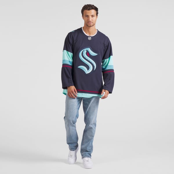Men's Seattle Kraken Fanatics Deep Sea Blue Home Premium Jersey - Image 7