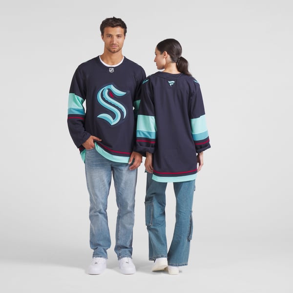 Men's Seattle Kraken Fanatics Deep Sea Blue Home Premium Jersey - Image 8
