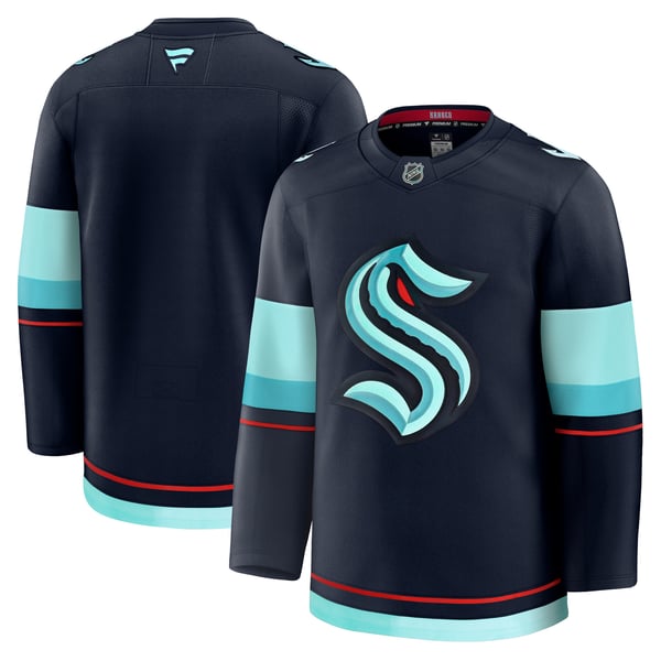 Men's Seattle Kraken Fanatics Deep Sea Blue Home Premium Jersey - Image 1