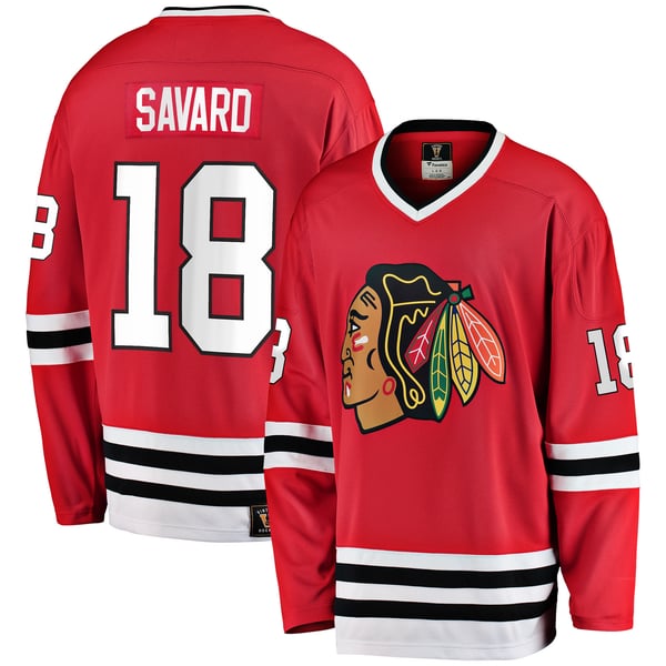 Men's Chicago Blackhawks Denis Savard Fanatics Red Premier Breakaway Retired Player Jersey - Image 1
