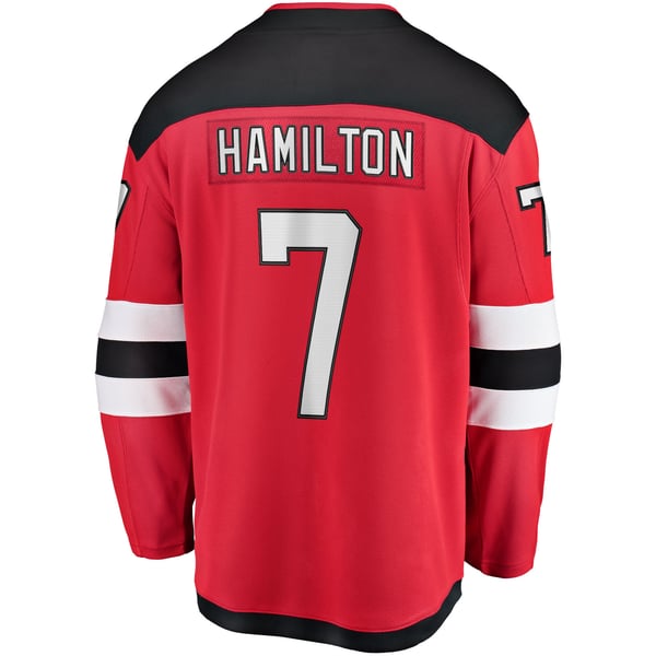 Men's New Jersey Devils Dougie Hamilton Fanatics Red Breakaway Player Jersey - Image 4