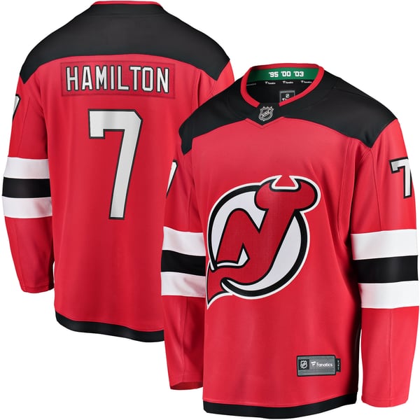 Men's New Jersey Devils Dougie Hamilton Fanatics Red Breakaway Player Jersey - Image 1