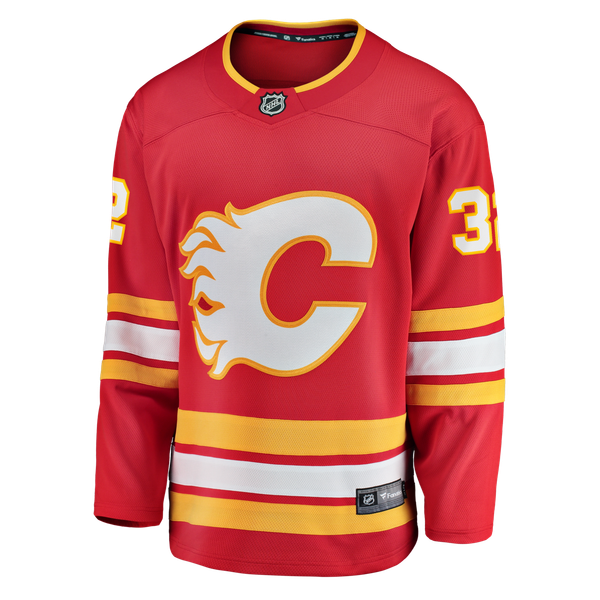 Men's Calgary Flames Dustin Wolf Fanatics Red Home Breakaway Jersey - Image 3