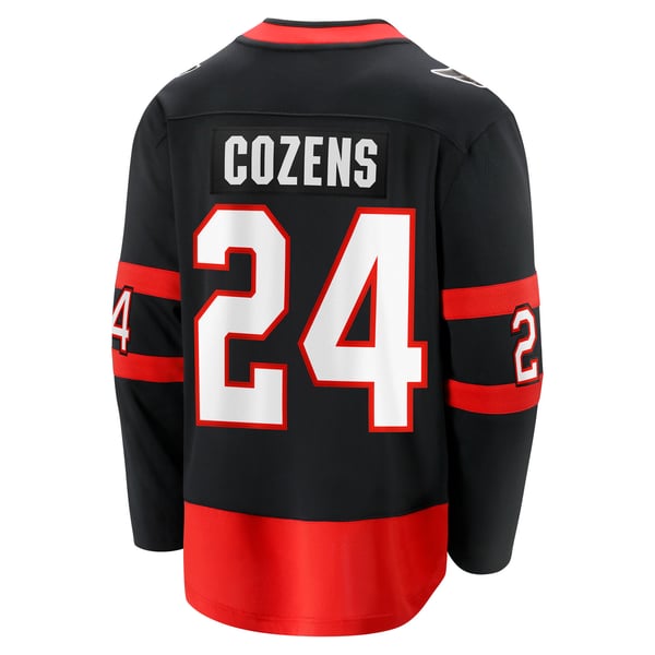 Men's Ottawa Senators Dylan Cozens Fanatics Black Home Breakaway Jersey - Image 4