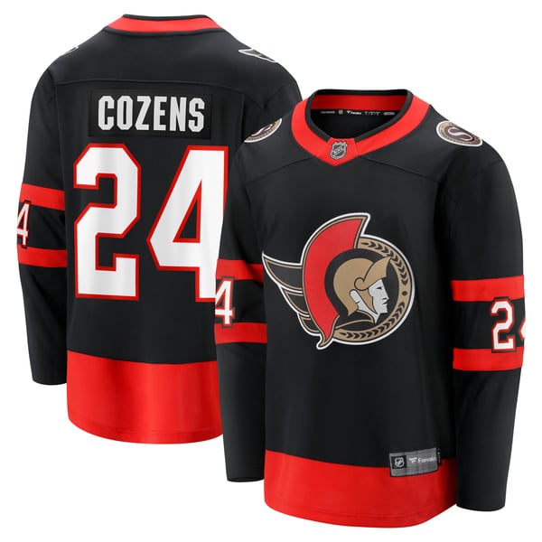 Men's Ottawa Senators Dylan Cozens Fanatics Black Home Breakaway Jersey - Image 1