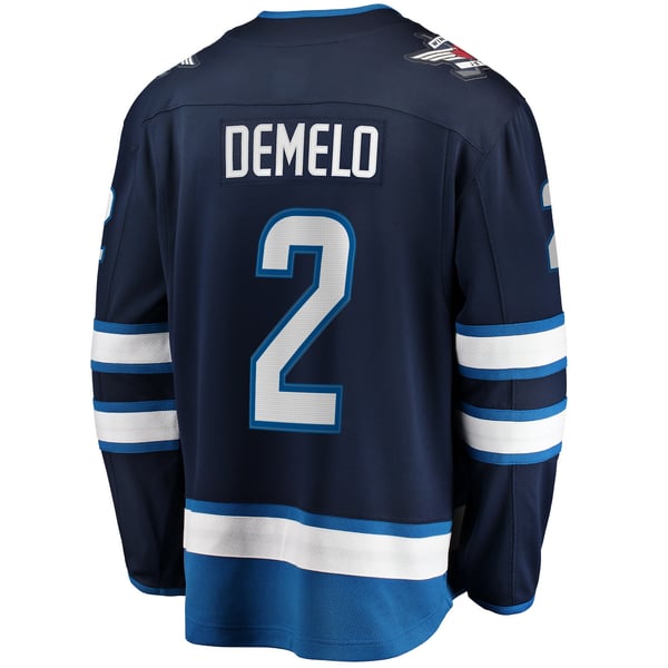 Men's Winnipeg Jets Dylan DeMelo Fanatics Navy Breakaway Player Jersey - Image 4