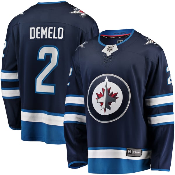 Men's Winnipeg Jets Dylan DeMelo Fanatics Navy Breakaway Player Jersey - Image 1