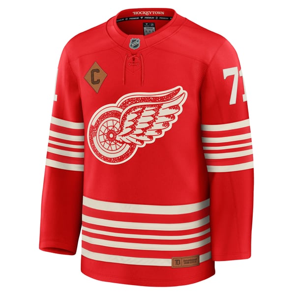 Men's Detroit Red Wings Dylan Larkin Fanatics Red Centennial Premium Player Jersey - Image 3