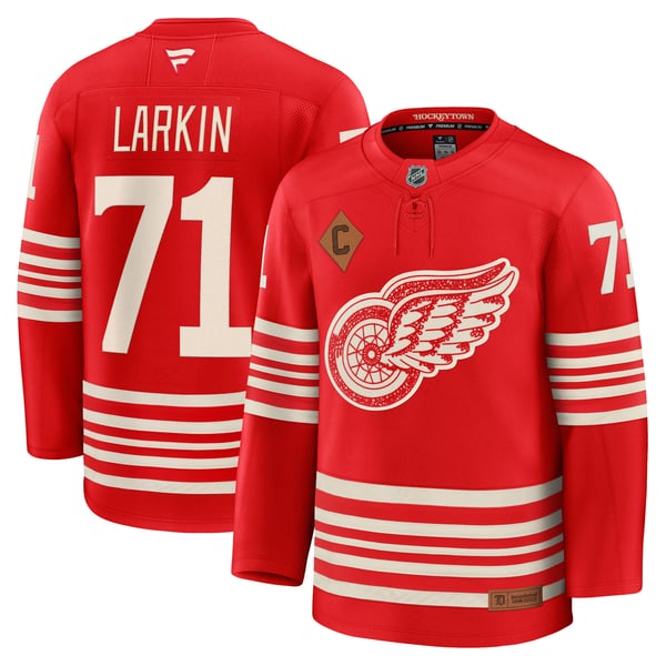 Men's Detroit Red Wings Dylan Larkin Fanatics Red Centennial Premium Player Jersey - Image 1