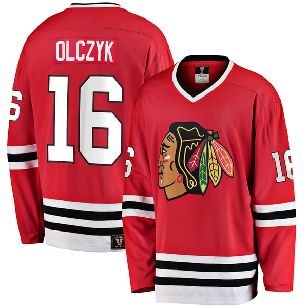 Men's Chicago Blackhawks Eddie Olczyk Fanatics Red Premier Breakaway Retired Player Jersey - Image 1