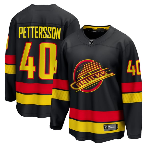 Men's Vancouver Canucks Elias Pettersson Fanatics Black  Breakaway Jersey - Image 1