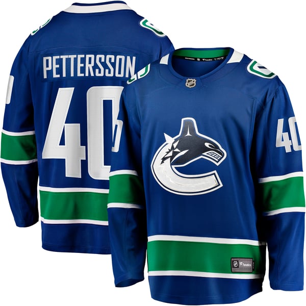 Men's Vancouver Canucks Elias Pettersson Fanatics Blue Home Breakaway Jersey - Image 2