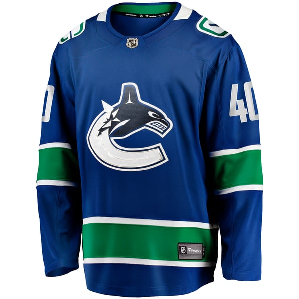 Men's Vancouver Canucks Elias Pettersson Fanatics Blue Home Breakaway Jersey - Image 3