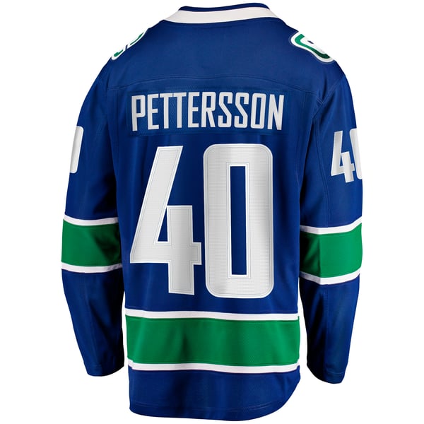 Men's Vancouver Canucks Elias Pettersson Fanatics Blue Home Breakaway Jersey - Image 4