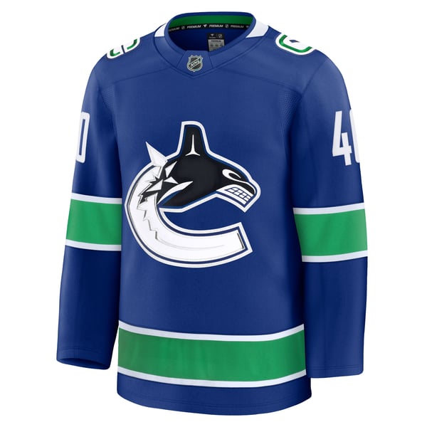 Men's Vancouver Canucks Elias Pettersson Fanatics Blue Home Premium Jersey - Image 3