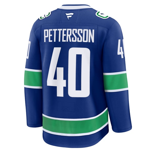 Men's Vancouver Canucks Elias Pettersson Fanatics Blue Home Premium Jersey - Image 4
