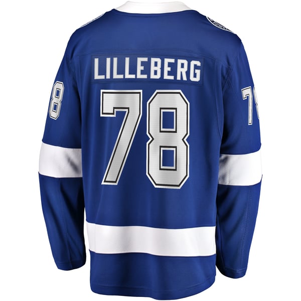 Men's Tampa Bay Lightning Emil Lilleberg Fanatics Blue Home Premier Breakaway Player Jersey - Image 4