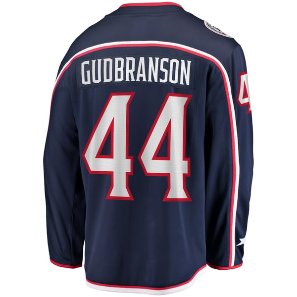 Men's Columbus Blue Jackets Erik Gudbranson Fanatics Navy Home Breakaway Player Jersey - Image 4