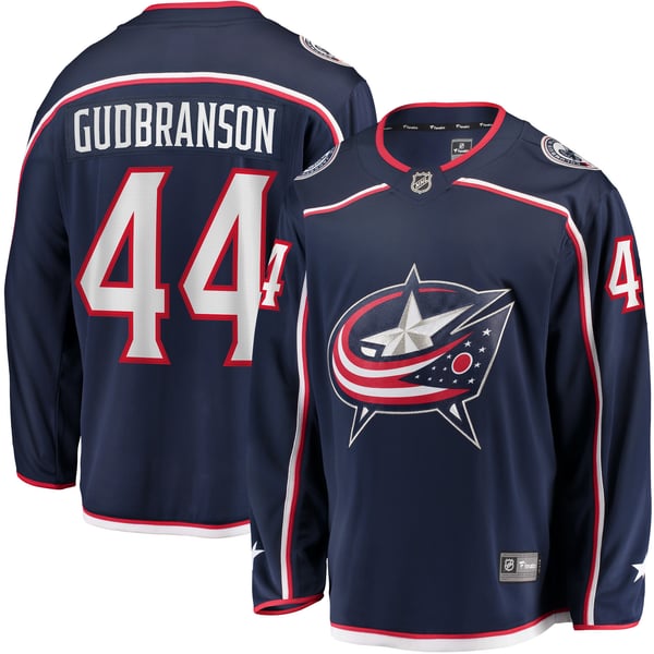 Men's Columbus Blue Jackets Erik Gudbranson Fanatics Navy Home Breakaway Player Jersey - Image 1