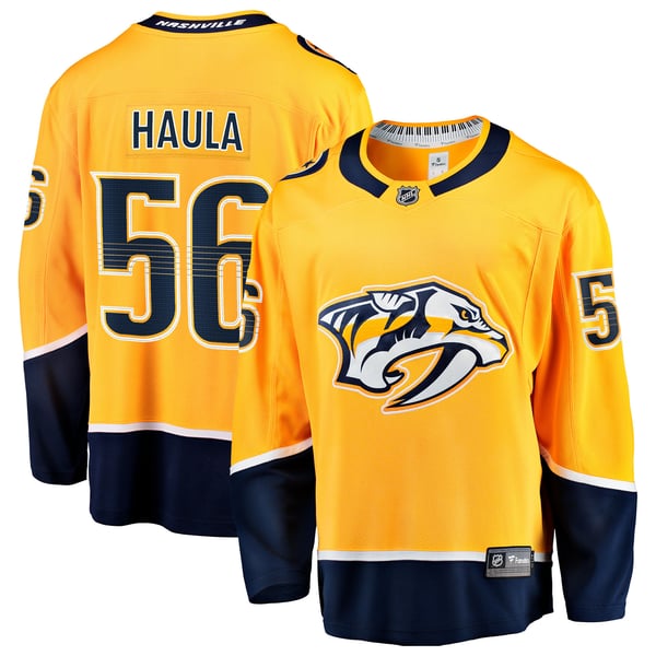 Men's Nashville Predators Erik Haula Fanatics Gold Home Breakaway Jersey - Image 2