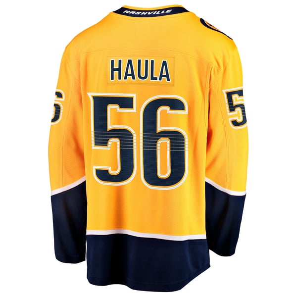 Men's Nashville Predators Erik Haula Fanatics Gold Home Breakaway Jersey - Image 4