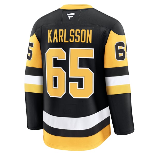 Men's Pittsburgh Penguins Erik Karlsson Fanatics Black Home Premium Jersey - Image 4