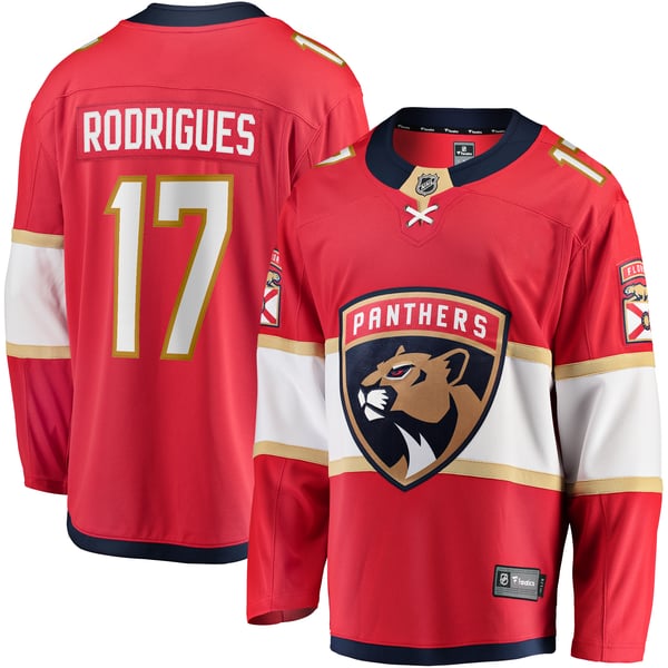 Men's Florida Panthers Evan Rodrigues Fanatics Red Home Breakaway Jersey - Image 2