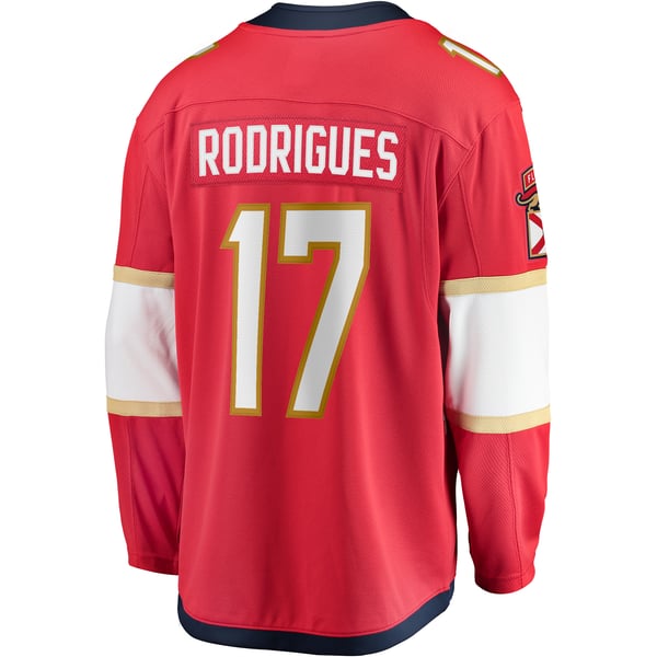 Men's Florida Panthers Evan Rodrigues Fanatics Red Home Breakaway Jersey - Image 4