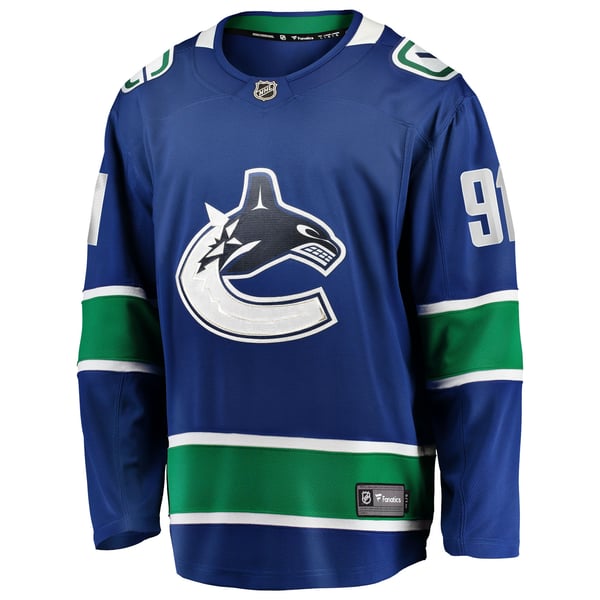 Men's Vancouver Canucks Evander Kane Fanatics Blue Home Breakaway Jersey - Image 3
