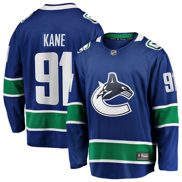 Men's Vancouver Canucks Evander Kane Fanatics Blue Home Breakaway Jersey - Image 1