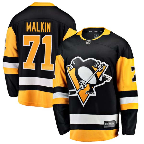 Men's Pittsburgh Penguins Evgeni Malkin Fanatics Black Home Breakaway Jersey - Image 1