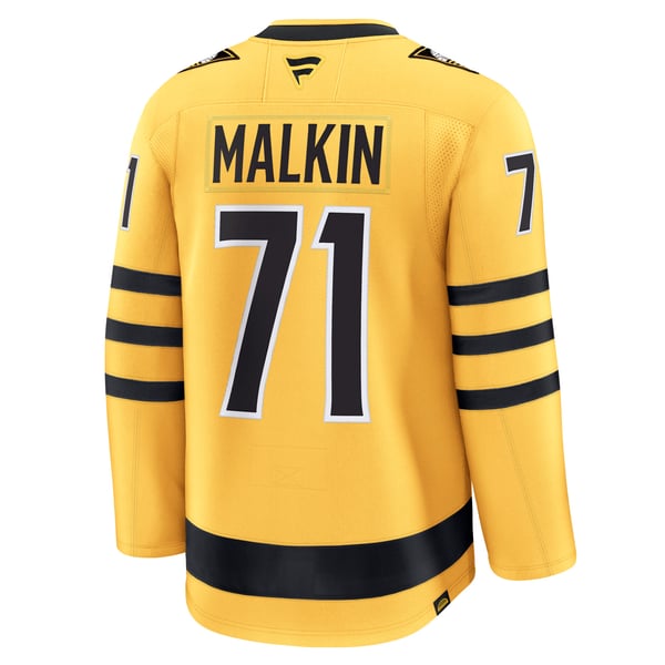 Men's Pittsburgh Penguins Evgeni Malkin Fanatics Gold Alternate Premium Player Jersey - Image 4