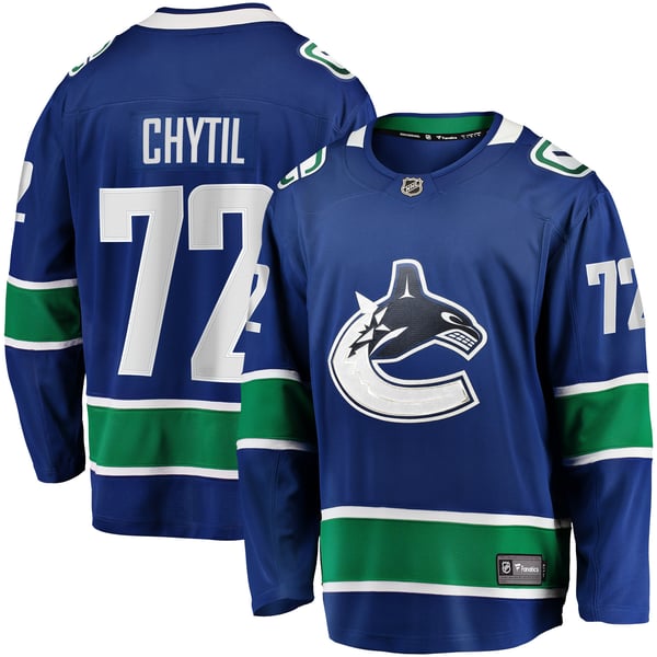 Men's Vancouver Canucks Filip Chytil Fanatics Blue Home Breakaway Jersey - Image 2