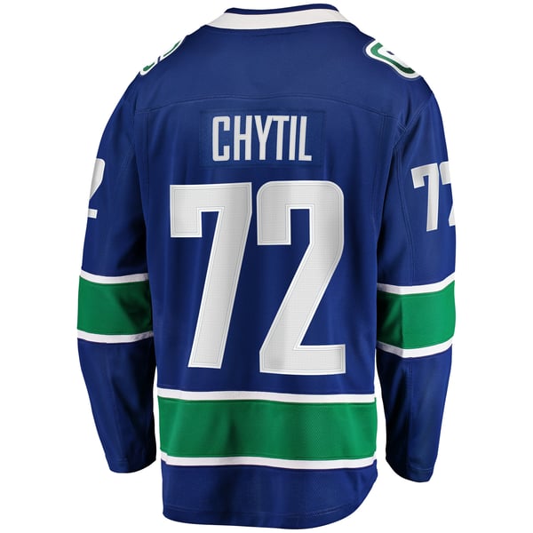 Men's Vancouver Canucks Filip Chytil Fanatics Blue Home Breakaway Jersey - Image 4