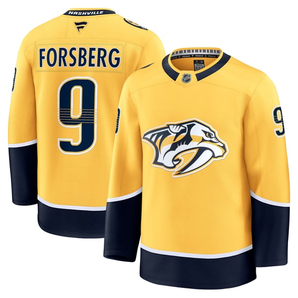 Men's Nashville Predators Filip Forsberg Fanatics Gold Home Premium Jersey - Image 1