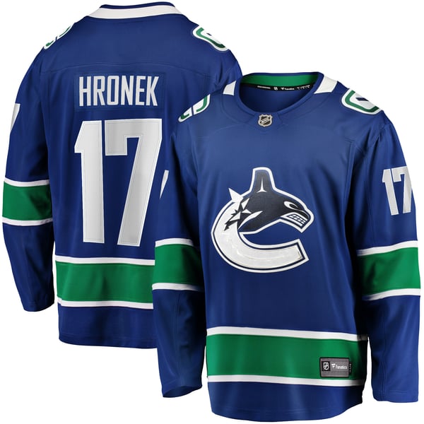 Men's Vancouver Canucks Filip Hronek Fanatics Blue Home Breakaway Jersey - Image 2